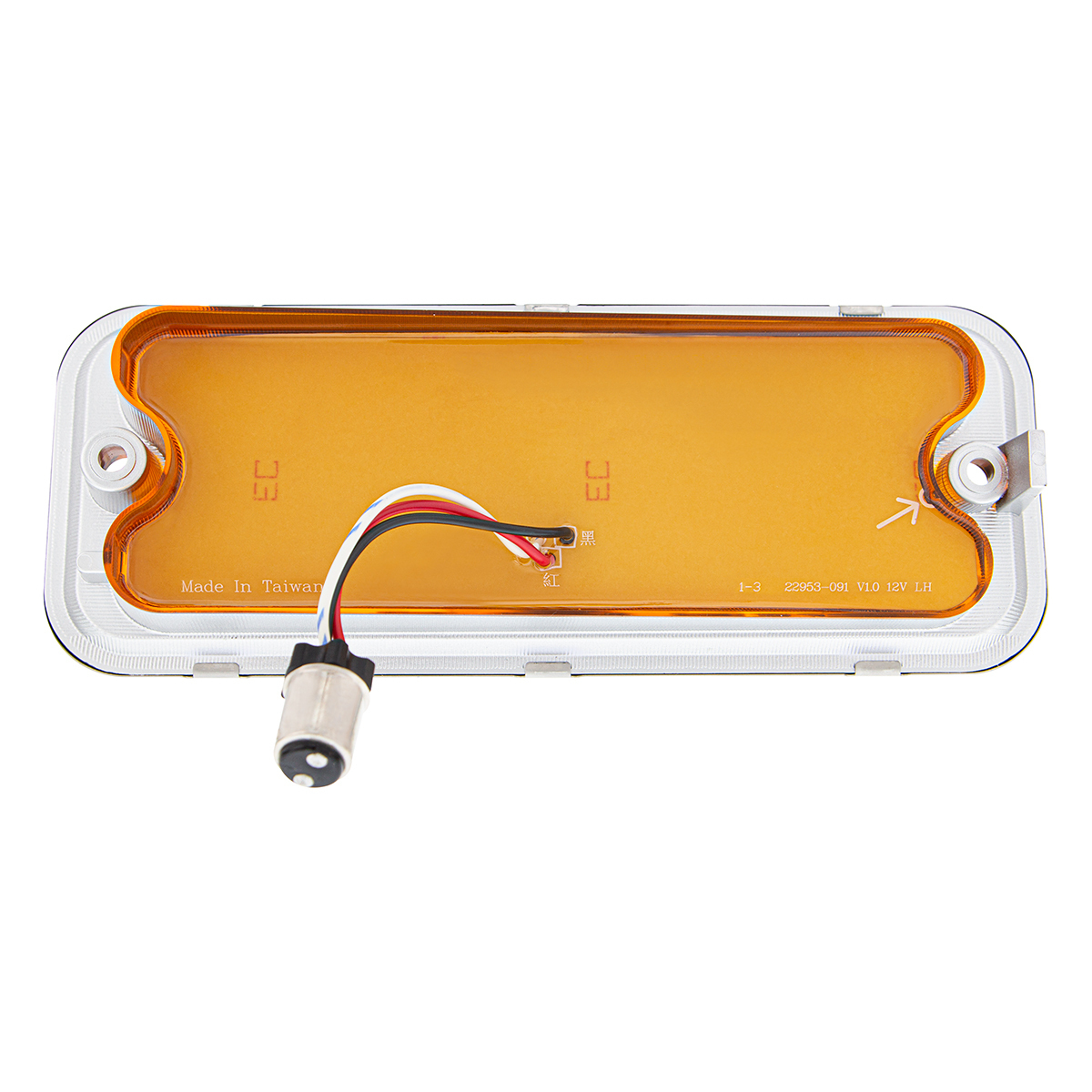 17 Amber LED Front Parking Light With SS Trim For 1973-80 Chevy & GMC Truck, R/H - Amber Lens
