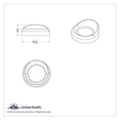 Chrome Plastic Small Gauge Cover With Visor