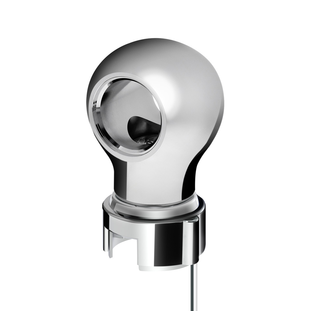 Thread-On Chrome Charlotte Gearshift Knob With LED 13/15/18 Speed Adapter-Red LED