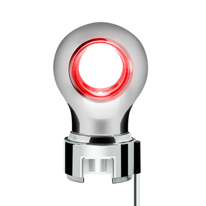 Thread-On Chrome Charlotte Gearshift Knob With LED 13/15/18 Speed Adapter-Red LED