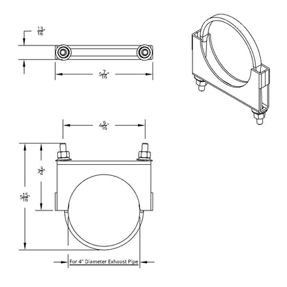 4" Stainless U-Bolt Exhaust Clamp