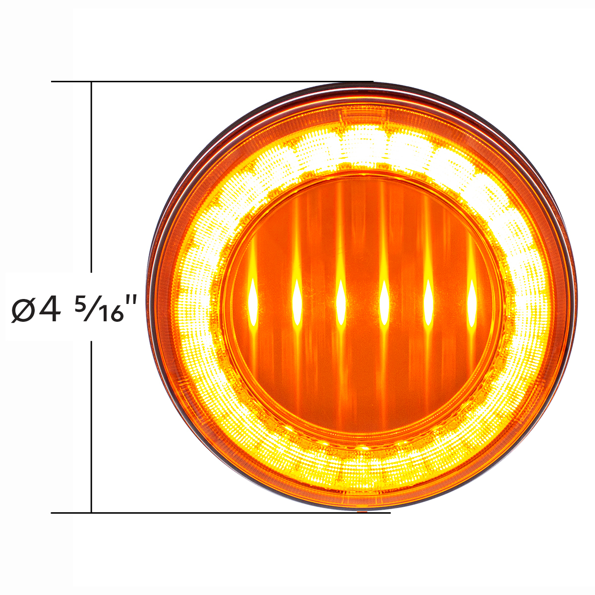 30 LED 4" Round Lumos Light I-Series (Turn Signal) - Amber LED/Amber Lens