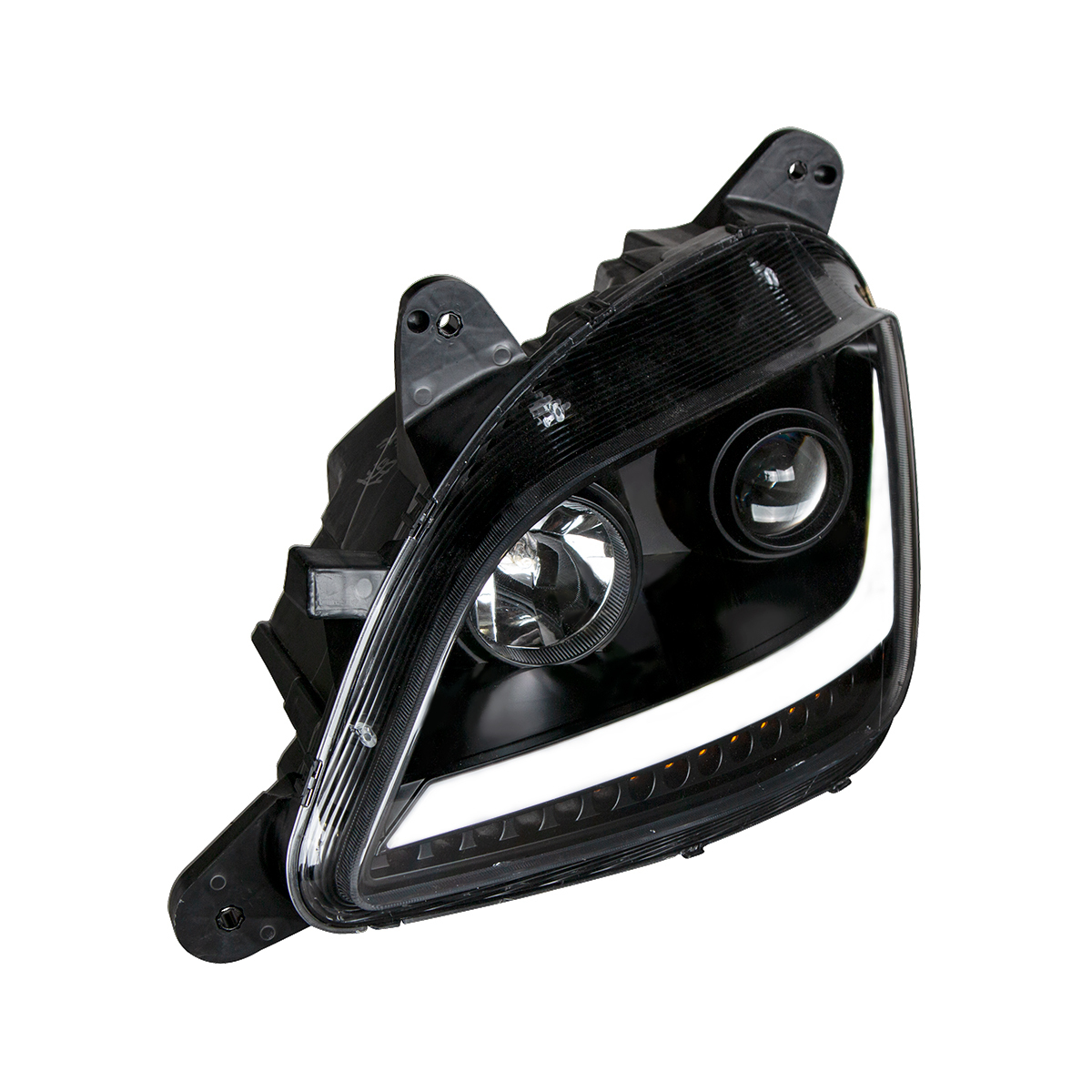 Black Projection Headlight With LED Position & Signal For 2012-2021 Peterbilt 579- Driver