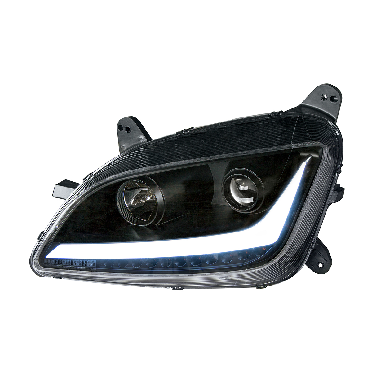 Black Projection Headlight With LED Position & Signal For 2012-2021 Peterbilt 579- Driver