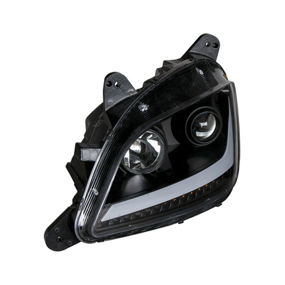 Black Projection Headlight With LED Position & Signal For 2012-2021 Peterbilt 579- Driver
