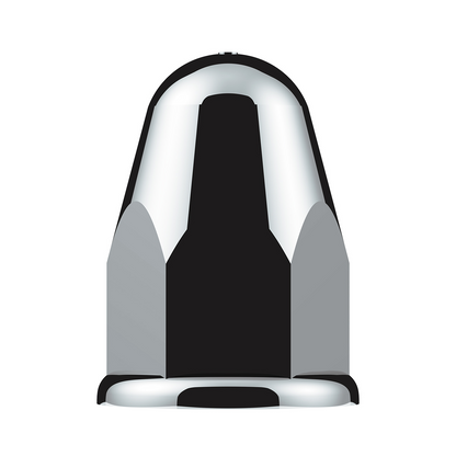 1-1/2" X 2-3/4" Chrome Plastic Slotted Bullet Nut Covers With Flange - Push-On (Color Box of 20)