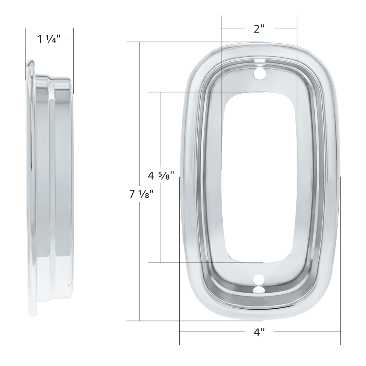 Anodized Aluminum Tail Light Bezel For 1960-1966 Chevrolet Fleetside Truck