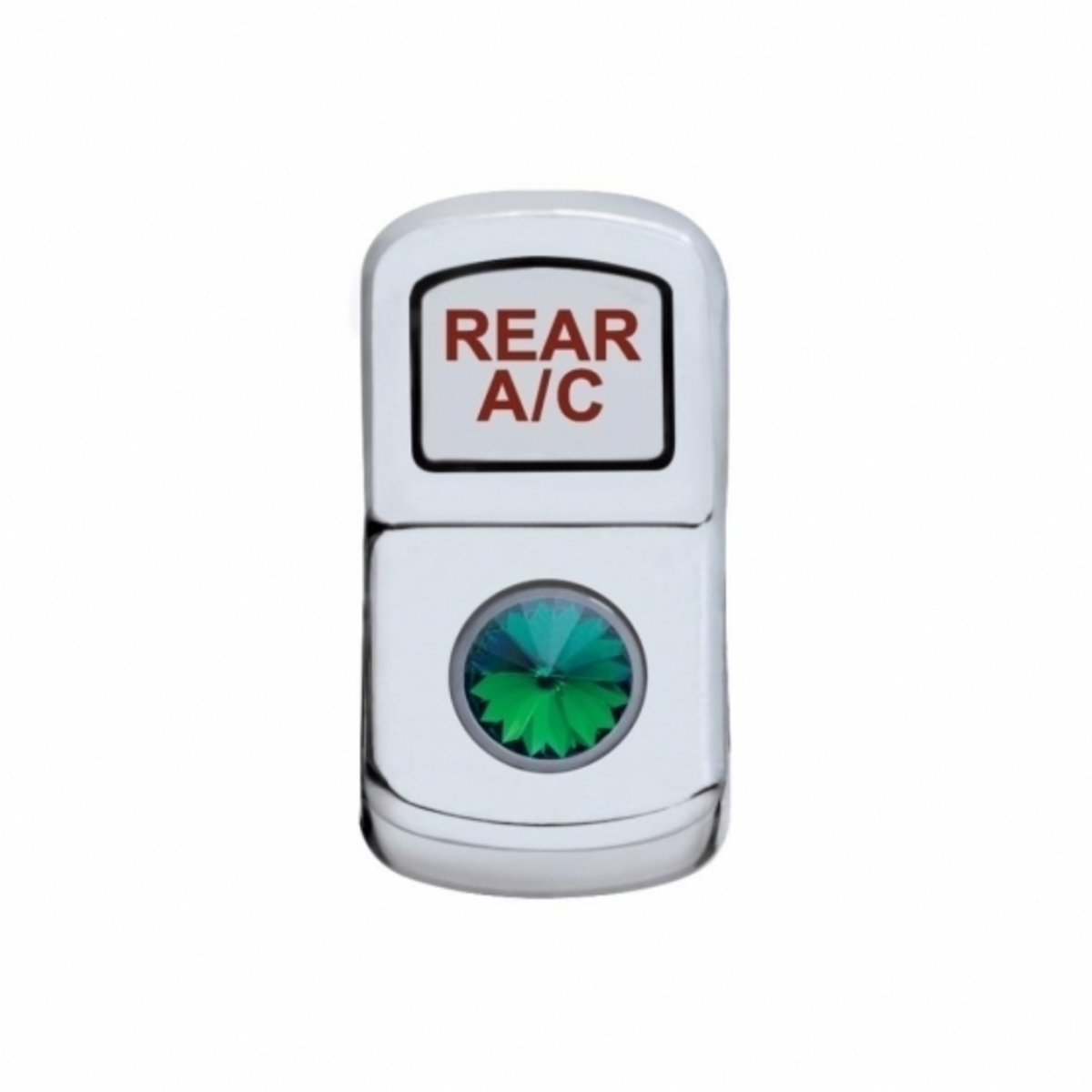 "Rear A/C" Rocker Switch Cover With Green Crystal