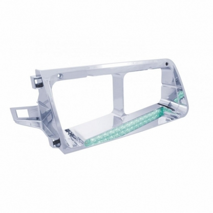 14 LED Headlight Bezel For 1989-2009 Freightliner FLD - Driver - Green LED/Clear Lens
