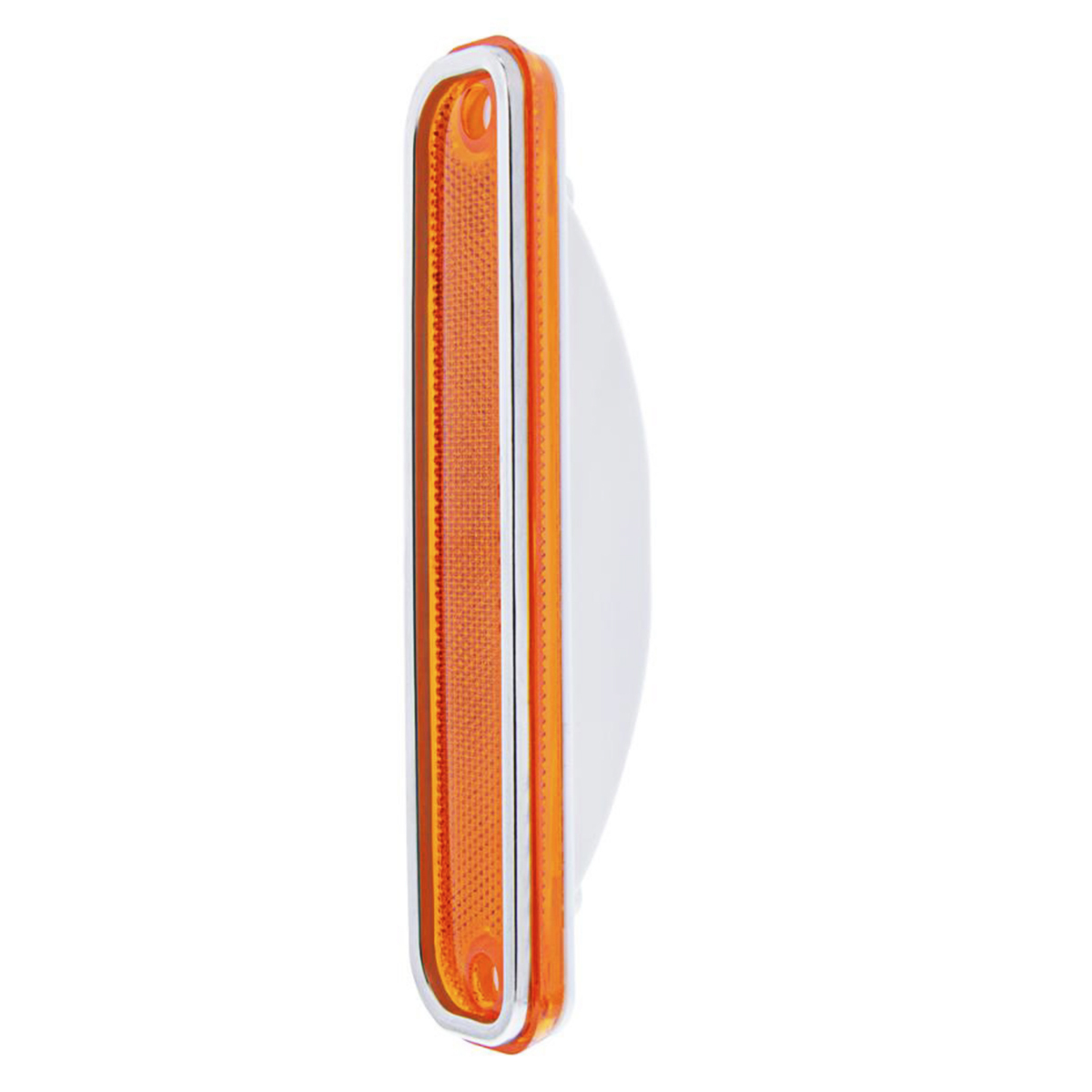 Side Marker Light With Stainless Steel Trim For 1973-80 Chevy Truck, Amber Lens