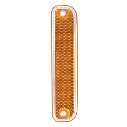 Side Marker Light With Stainless Steel Trim For 1973-80 Chevy Truck, Amber Lens