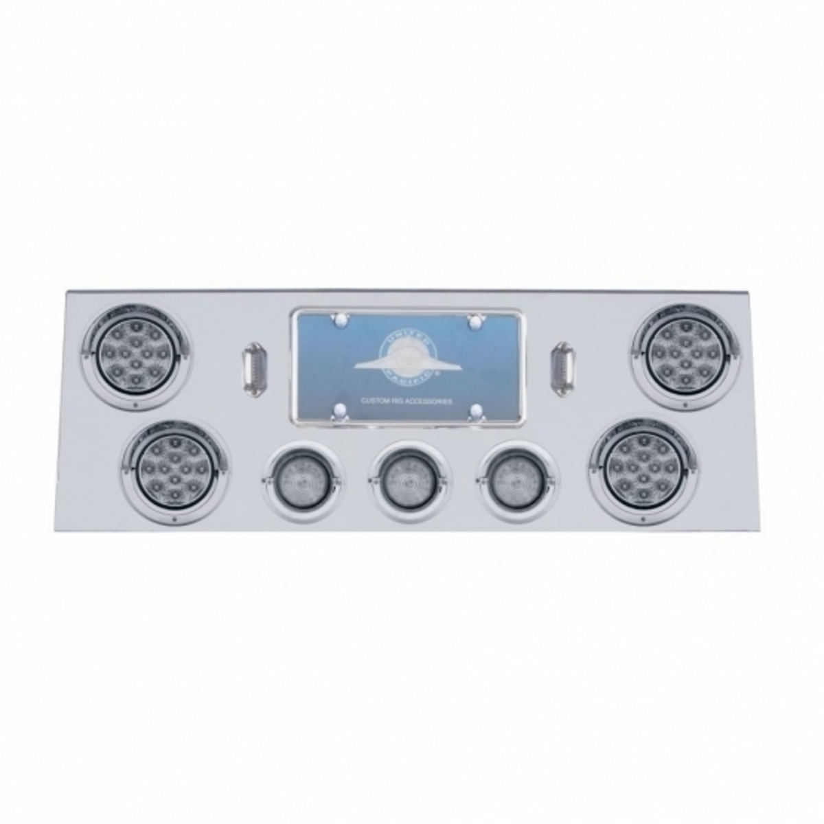 Stainless Steel Rear Center Light Panel With Four 4" Light Cutouts & Three 2.5" Light Cutouts