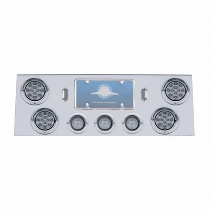 Stainless Steel Rear Center Light Panel With Four 4" Light Cutouts & Three 2.5" Light Cutouts