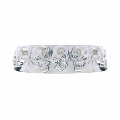 Chrome Die-Cast Skull Horn Button Bezel