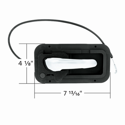 Chrome Interior Door Handle W/Cable & Base For Peterbilt 389 (2008-2023) And 386(2006-2016) - Passenger (Bulk)