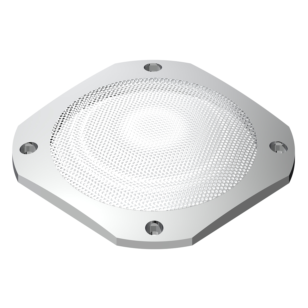 Chrome 4-1/2" Square Speaker Cover For International 9900 (1999-2017), 9400/9300/9200 (1997-2010)