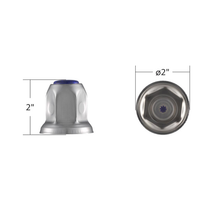 33mm X 2" Chrome Steel Reflector Nut Cover With Flange - Blue (50 Pcs)