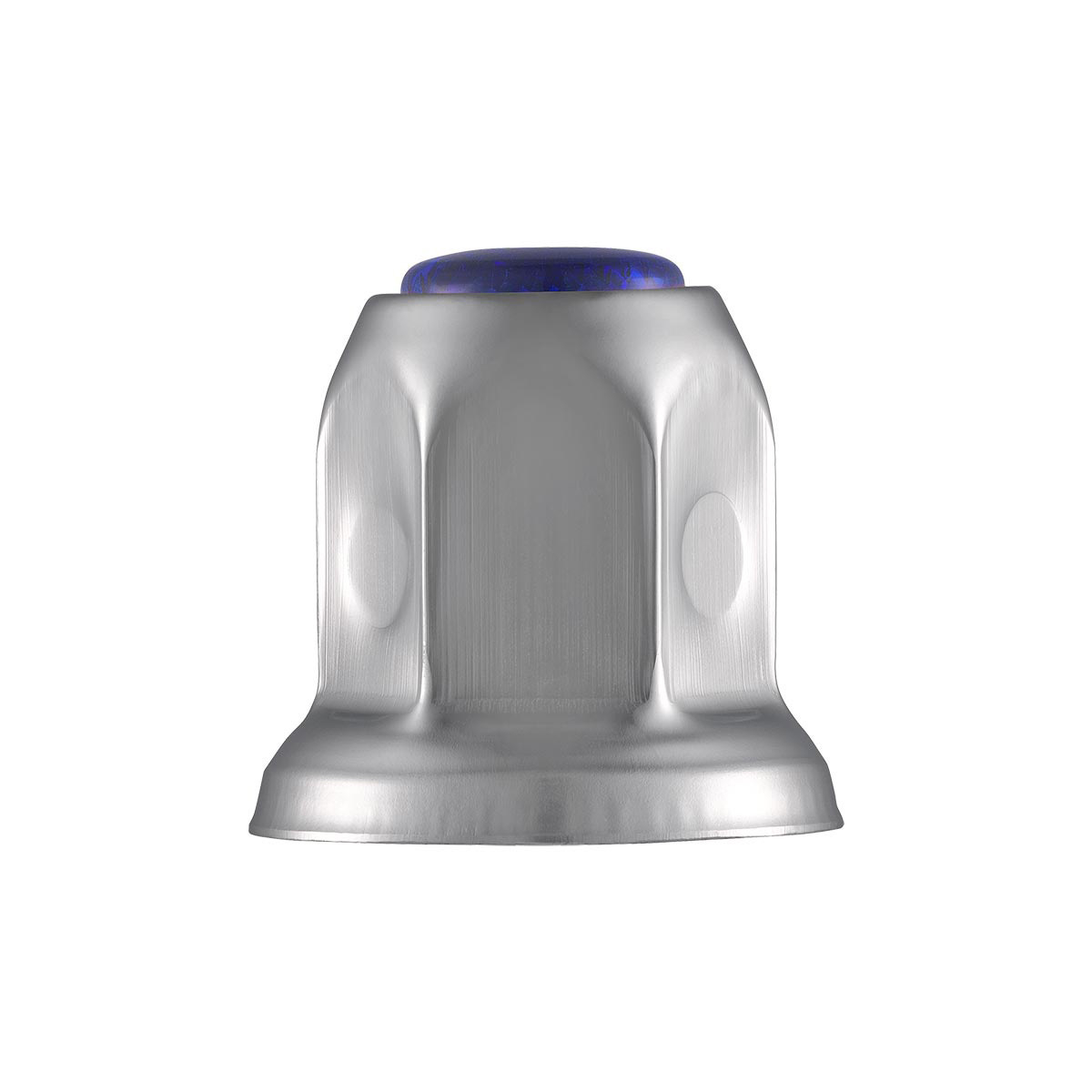 33mm X 2" Chrome Steel Reflector Nut Cover With Flange - Blue (50 Pcs)