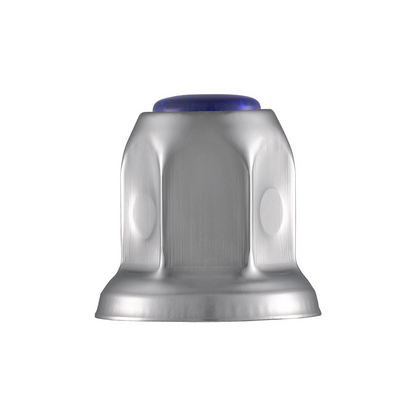 33mm X 2" Chrome Steel Reflector Nut Cover With Flange - Blue (50 Pcs)