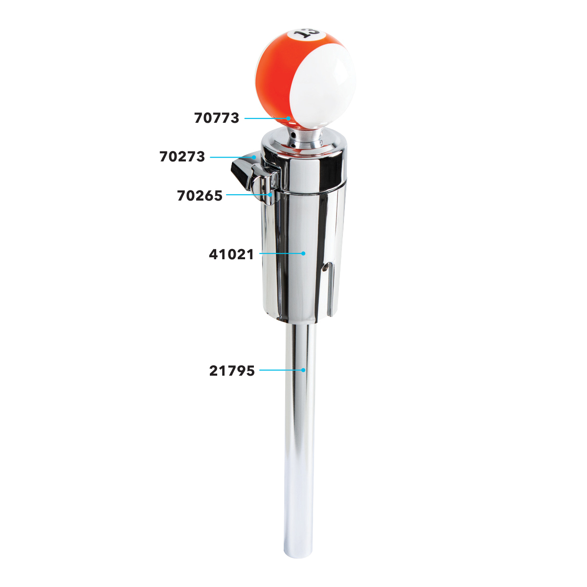 Number 13 Pool Ball Gearshift Knob For 13/15/18 Speed Eaton Style Shifters