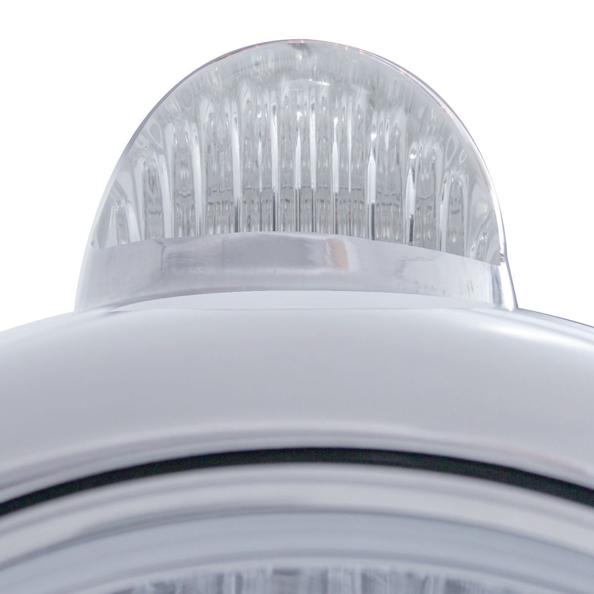Stainless Steel Guide 682-C Headlight H6024 & Dual Mode LED Signal - Clear Lens