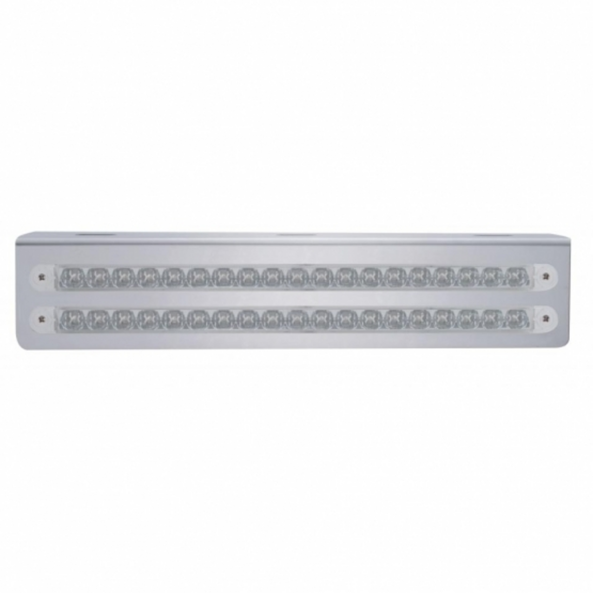 12-3/4" Stainless Light Bracket With 2X 19 LED 12" Light Bars - Amber LED/Clear Lens
