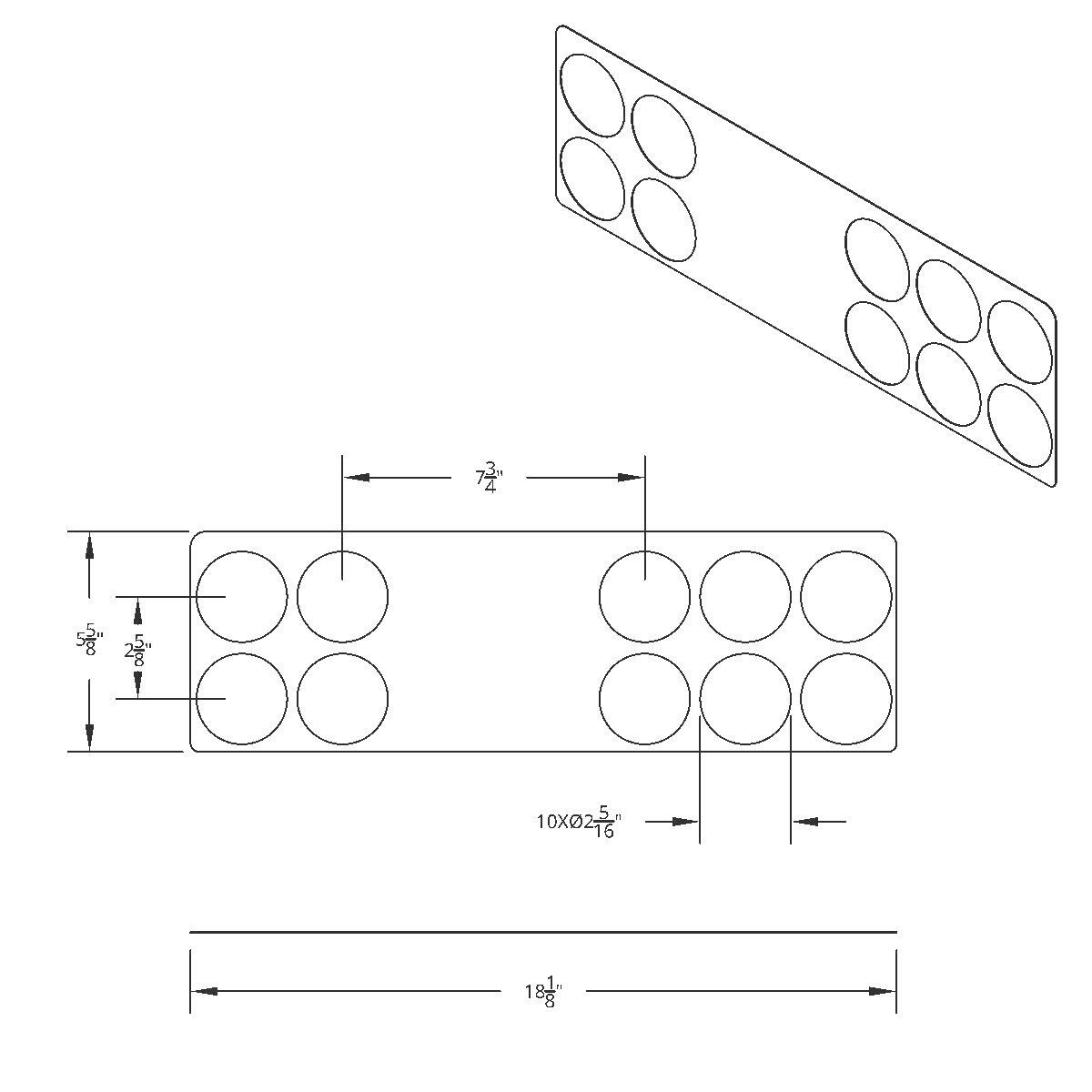 2006+ Kenworth Stainless Right Gauge Dash Panel Trim - 10 Holes