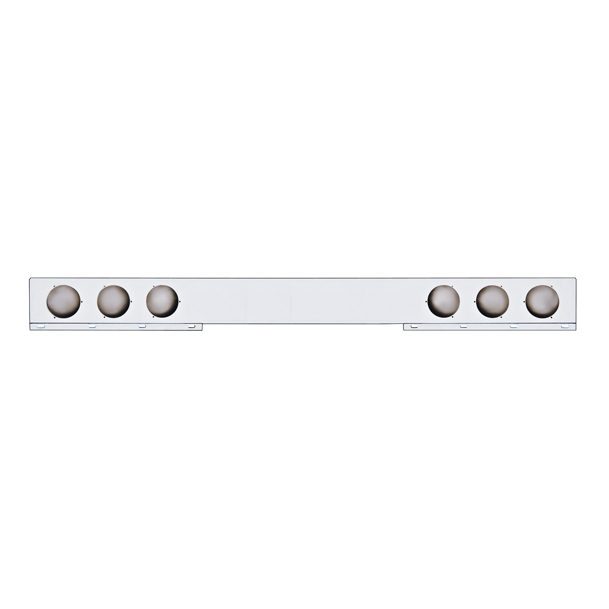 Stainless 1 Piece Rear Light Bar With Six 4" Light Cutouts
