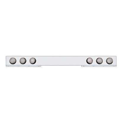 Stainless 1 Piece Rear Light Bar With Six 4" Light Cutouts