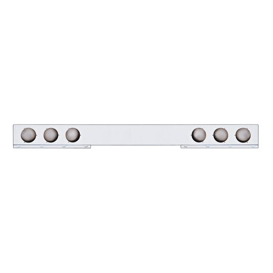 Stainless 1 Piece Rear Light Bar With Six 4" Light Cutouts