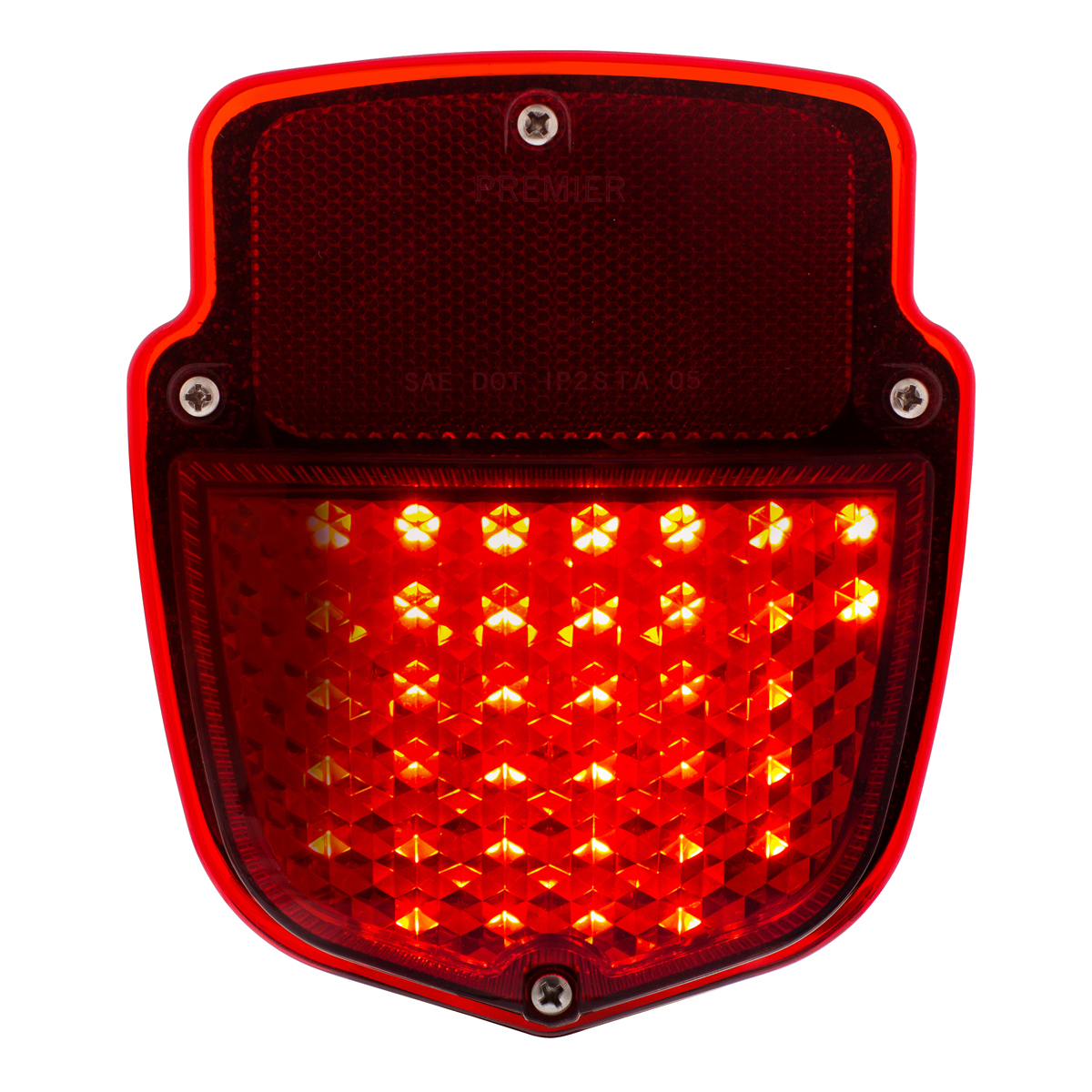 38 LED Sequential Tail Light Assembly With 12 LED LP Light & Black Housing For 1953-56 Ford Truck - L/H