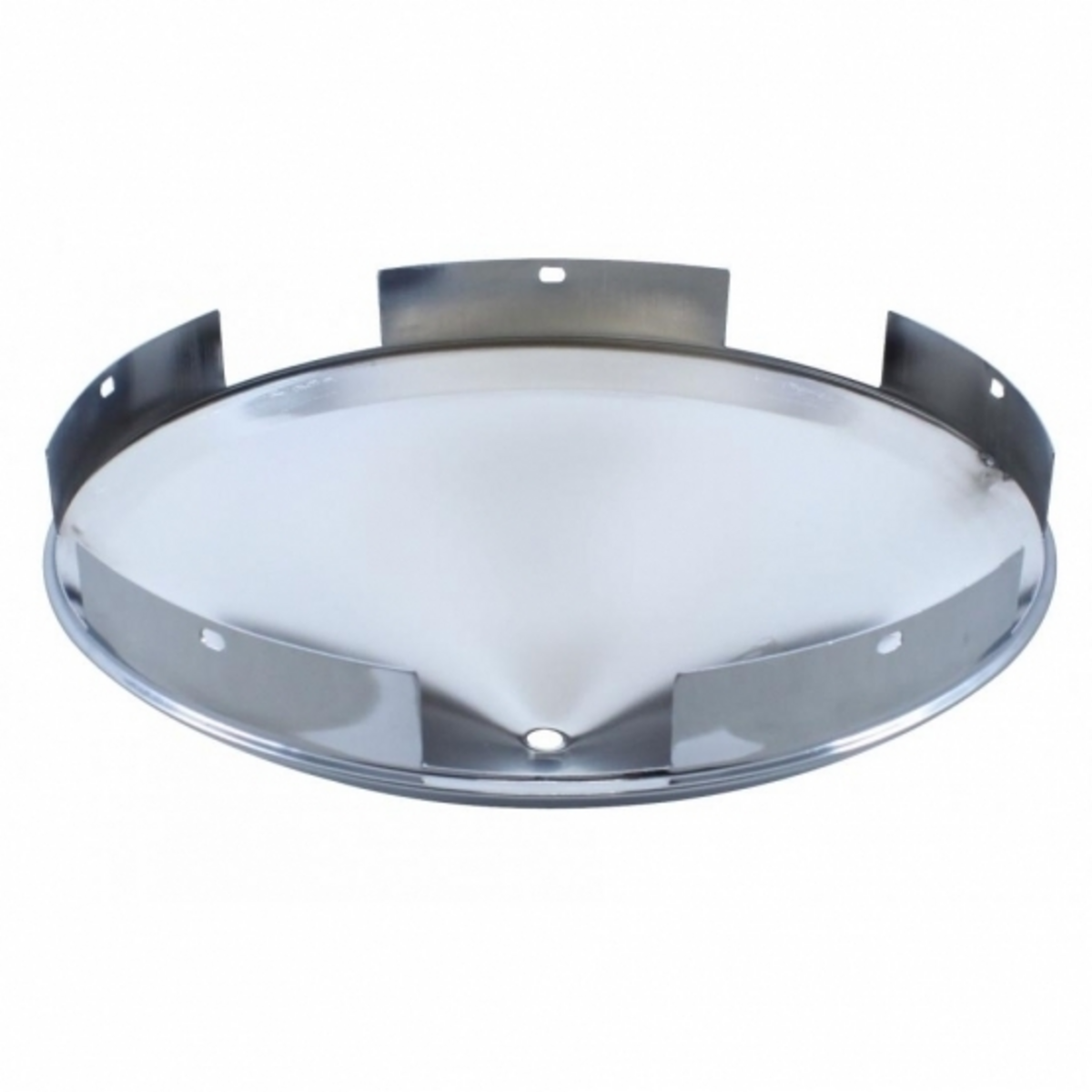 5 Even Notched Chrome Front Hubcap With 3 Bar Spinner - 1" Lip