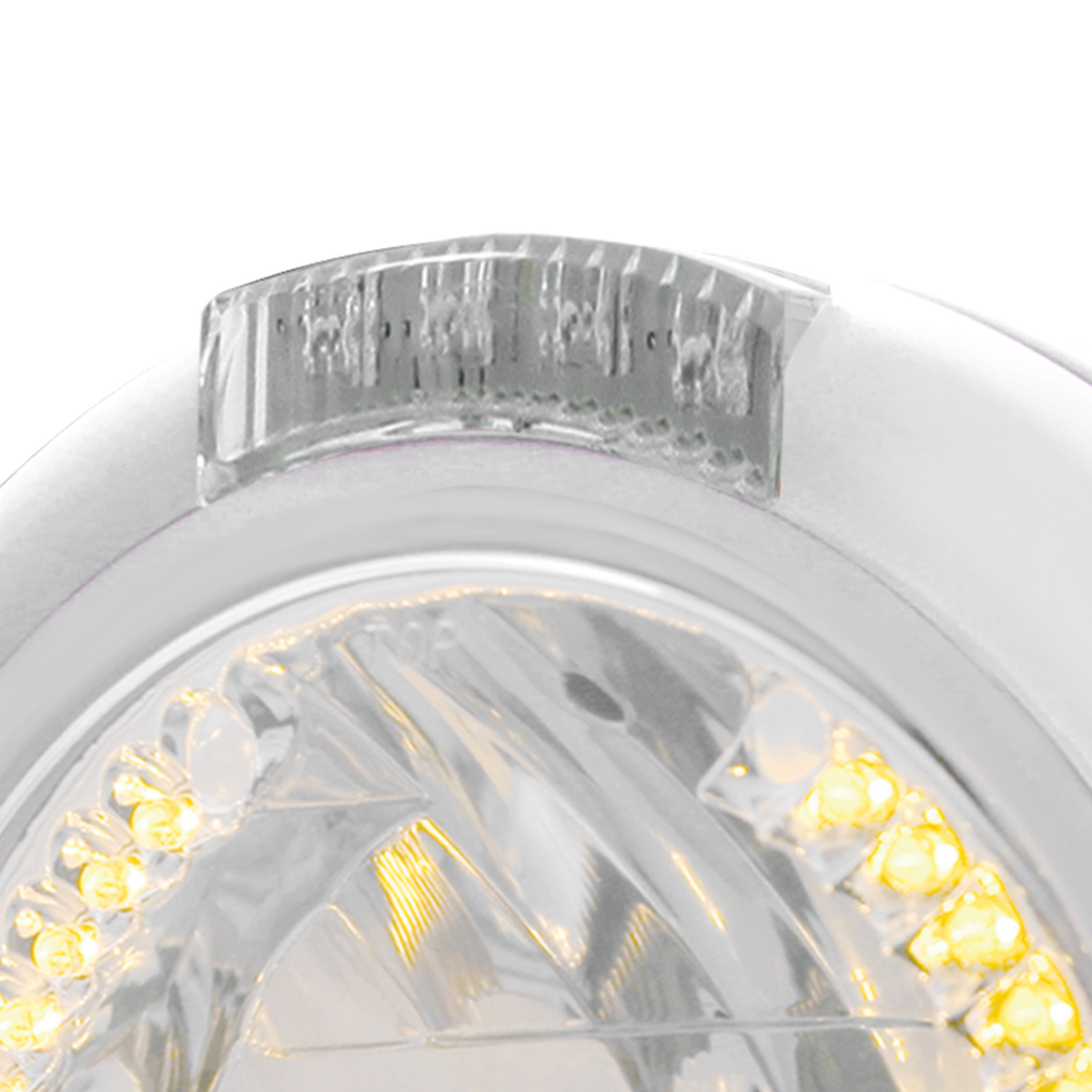 Chrome Classic Headlight H4 With 34 Amber LED & LED Signal - Clear Lens