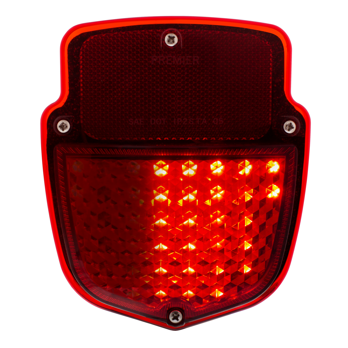 38 LED Sequential Tail Light Assembly With 12 LED LP Light & SS Housing For 1953-56 Ford Truck - L/H