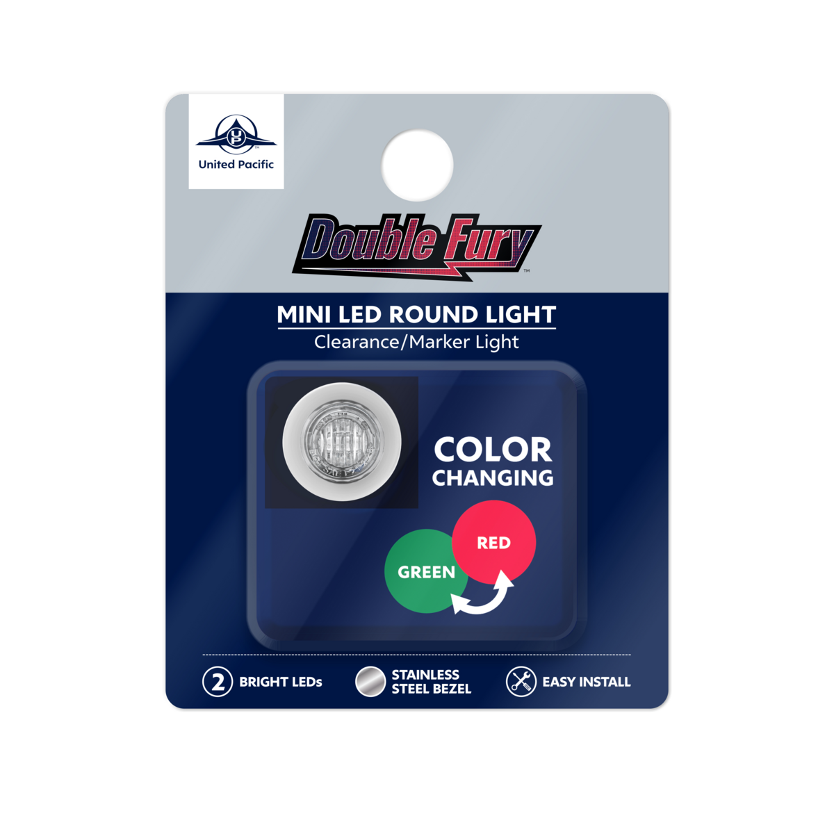 Double Fury 2 LED 3/4" Mini Clearance/Marker Light-Red & Green LED/Clear Lens