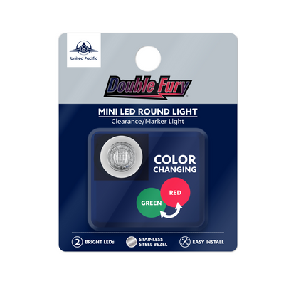Double Fury 2 LED 3/4" Mini Clearance/Marker Light-Red & Green LED/Clear Lens