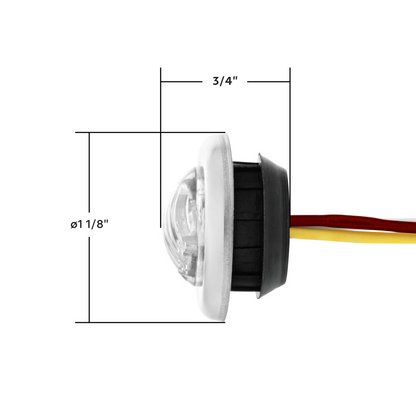 Double Fury 2 LED 3/4" Mini Clearance/Marker Light-Red & Green LED/Clear Lens