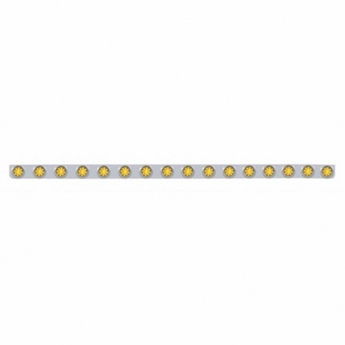 79-1/2" SS Bumper Light Bracket With 16X 9 LED 2" Beehive Lights & Visors -Amber LED & Lens