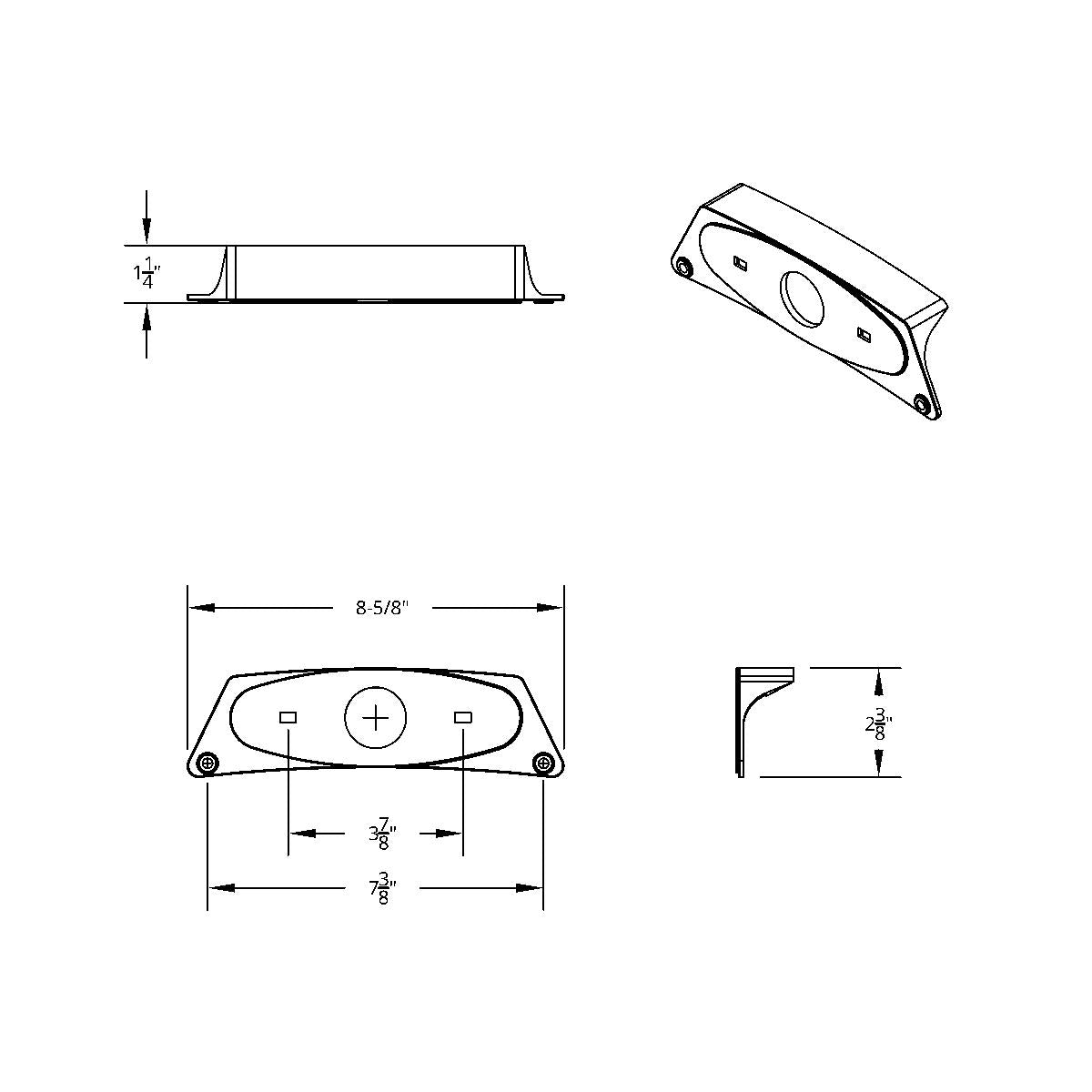 Rectangular Fender Light Bracket