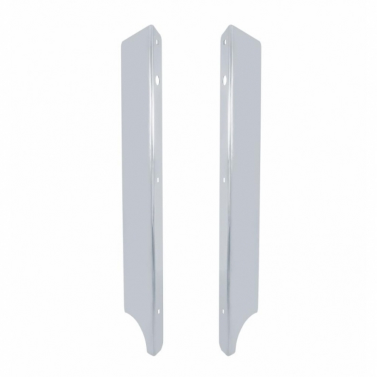 Stainless Steel Peterbilt 379 Side Grille Deflector - 4 Headlight System (Pair)