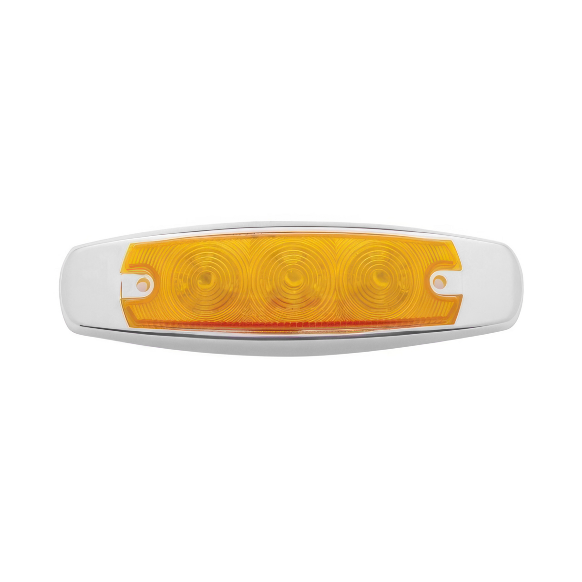 15 LED Rectangular Light With Bezel (Clearance/Marker) - Amber LED/Amber Lens