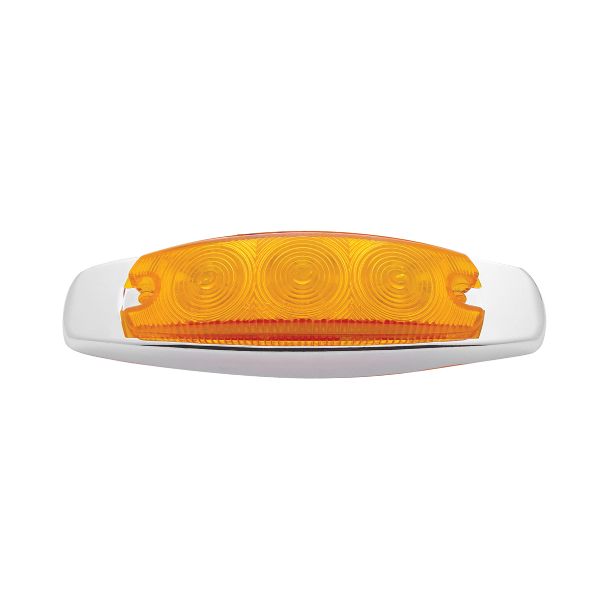 15 LED Rectangular Light With Bezel (Clearance/Marker) - Amber LED/Amber Lens