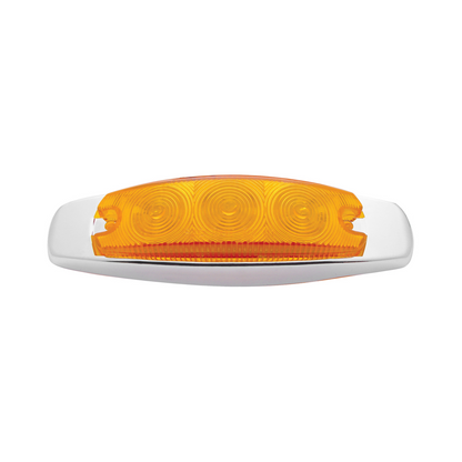 15 LED Rectangular Light With Bezel (Clearance/Marker) - Amber LED/Amber Lens