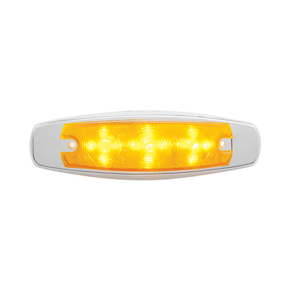 15 LED Rectangular Light With Bezel (Clearance/Marker) - Amber LED/Amber Lens