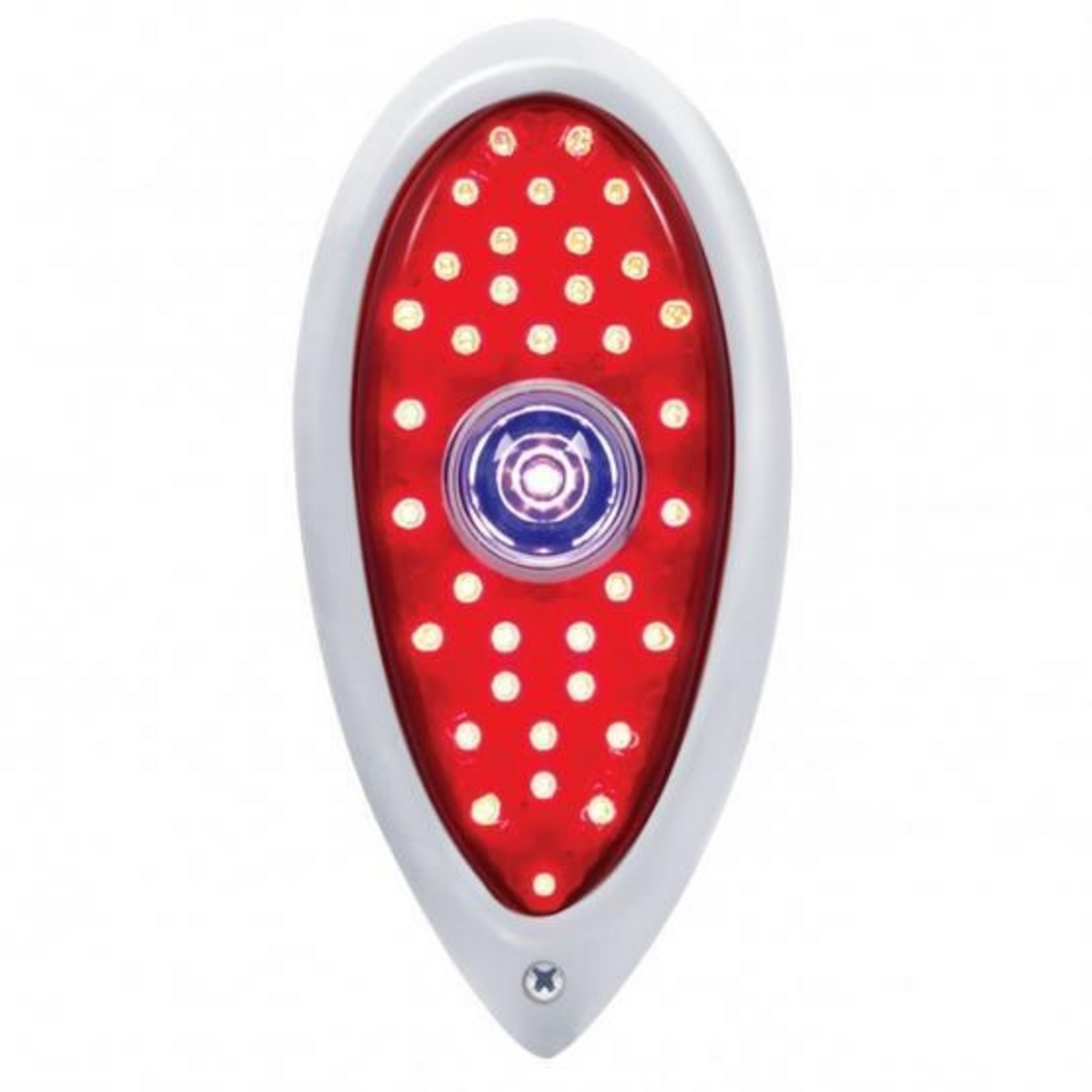 33 LED Tail Light With Blue Dot & Stainless Steel Bezel For 1938-39 Ford Car