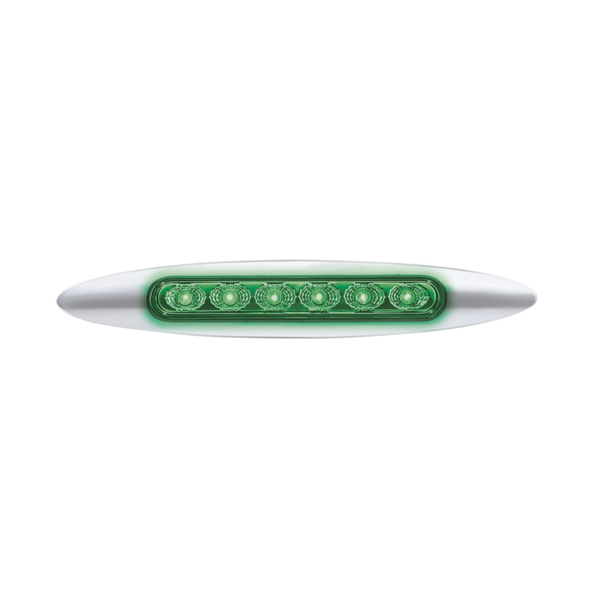 Double Fury 6 LED Dual Function 6" Marker Light With Chrome Bezel-Red & Green/Clear Lens