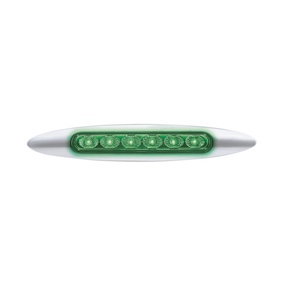 Double Fury 6 LED Dual Function 6" Marker Light With Chrome Bezel-Red & Green/Clear Lens