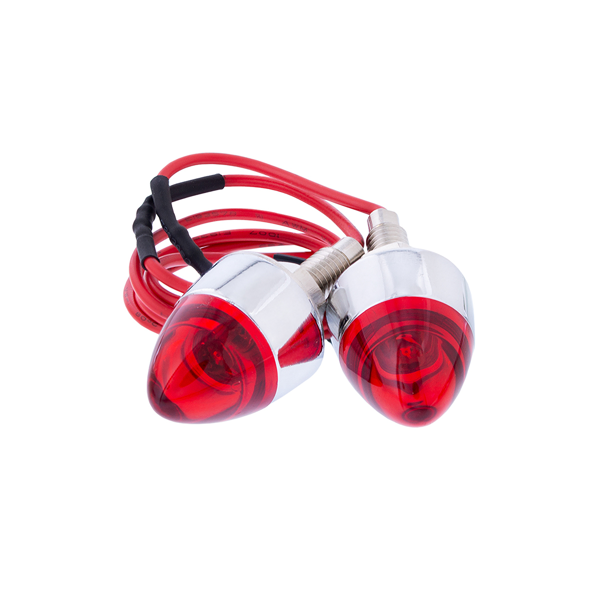 LED Bullet License Plate Fastener - Red (2-Pack)