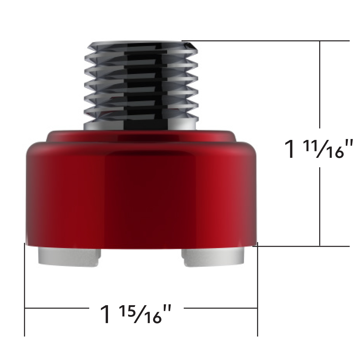 M30X3.5 Thread-On Shift Knob Mounting Adapter For Eaton Fuller Style 9/10 Shifter - Candy Red