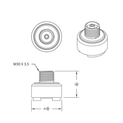 M30X3.5 Thread-On Shift Knob Mounting Adapter For Eaton Fuller Style 9/10 Shifter - Candy Red